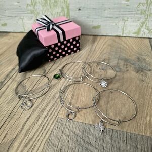 Expandable Wire Bangle Bracelets with Charms | 5 in Total | BNWOT